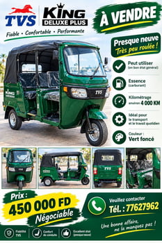 Bajaj TVS King Deluxe Plus, essence, presque neuve