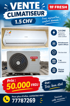 Climatiseur Fresh 1,5 CHV en très bon état