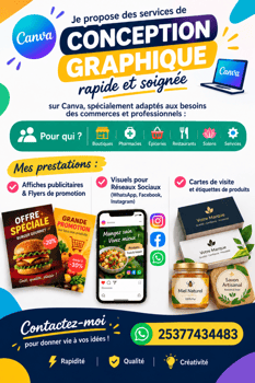 Conception graphique Canva pour commerces et professionnels