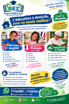 Cours à domicile en anglais, français et Coran avec BEZ