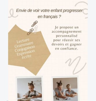 Cours de soutien en français à domicile pour primaire et collège