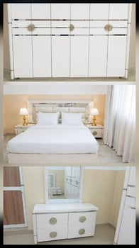 Ensemble chambre blanc laqué style hôtel 5 étoiles complet