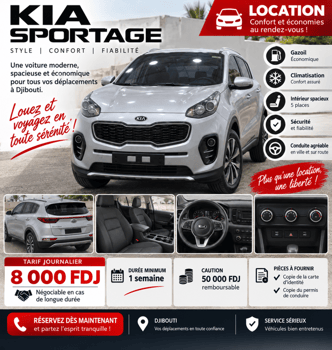 Kia Sportage diesel 5 places, confortable et économique
