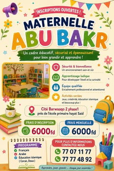Maternelle Abubakr, environnement éducatif et sécurisé pour enfants