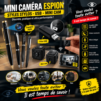 Mini caméra espion compacte HD pour sécurité discrète