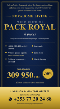 Pack mobilier royal luxe 8 pièces Novahome Living haut de gamme