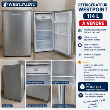 Réfrigérateur Westpoint 114 L compact en bon état