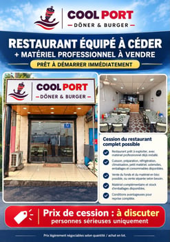 Restaurant équipé complet avec matériel professionnel quasi neuf à céder