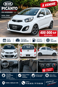 Kia Picanto 2016 essence boîte automatique économique