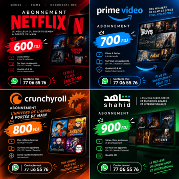 Abonnement streaming DjibStream films séries sports 4K