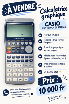 Calculatrice graphique en très bon état