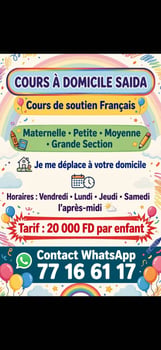 Cours de soutien français à domicile pour enfants en maternelle