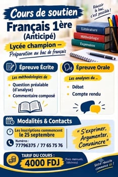 Cours de soutien en français 1ère pour préparation au bac