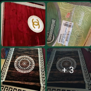 Tapis grand format pour salon en marron et rouge doré derniers modèles