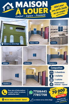 Maison à louer 2ᵉ étage à Djamal Ambouli
