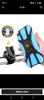 Support téléphone vélo rotatif 360° en silicone flexible