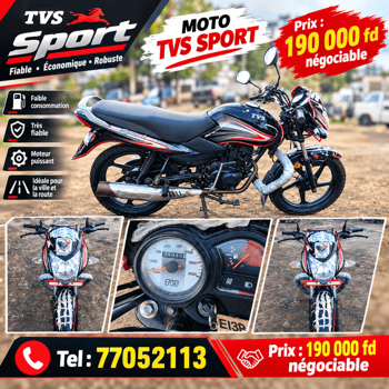 Moto TVS quasi neuve, idéale ville et longs trajets