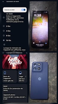 Moto G56 5G 256 Go RAM 16 Go MediaTek Dimensity