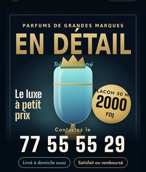 Parfum de luxe 50 ml flacon détaillant