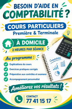 Professeur de comptabilité à domicile pour 1ère et Terminale SG