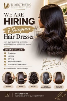 Coiffeuse expérimentée recherchée pour salon de beauté à Djibouti