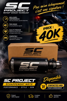 Échappement SC Project MAX 40K en bon état, sonorité sportive