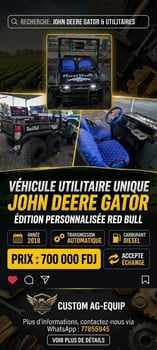 John Deere Gator utilitaire tout-terrain 2 places noir