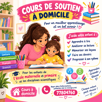 Cours de soutien scolaire à domicile tous niveaux avec enseignante qualifiée