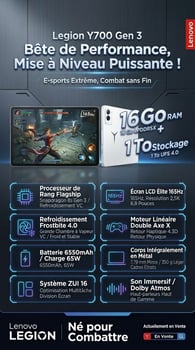 Tablette Lenovo Legion 16 Go 1 To Snapdragon 8 Gen 3
