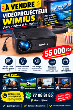 Vidéo projecteur Wimius pour cinéma maison et présentations