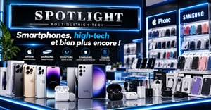 iPhone, Samsung, smartphones et accessoires high-tech chez SPOTLIGHT à Djibouti