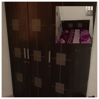 Chambre enfant avec lit et armoire 90cm en vente