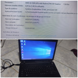 PC portable Toshiba Satellite 17, Windows 10 Pro, 500Go, 6Go RAM, AMD