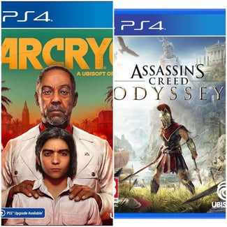 Lot de 3 CD PS4 : Assassin's Creed, Mafia 3, Far Cry 6 - Bon état