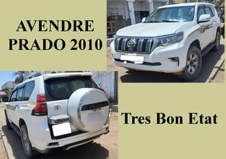 Toyota Prado 2010, diesel, bon état, boîte manuelle, climatisé, 164 000 km