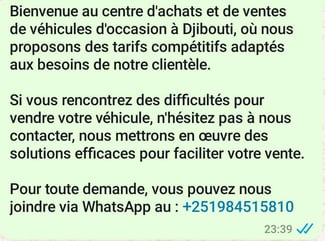 Vente de voiture d'occasion à Djibouti - Prix compétitifs, solutions efficaces