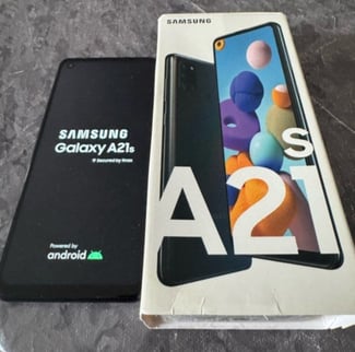 Samsung Galaxy A21s, boîte et accessoires inclus