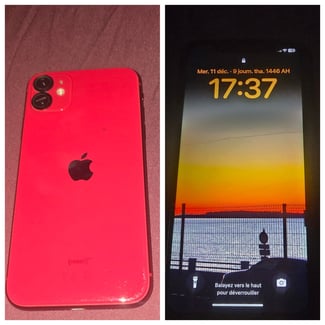 iPhone 11 Rouge 64GO, état impeccable, 3 coques offertes