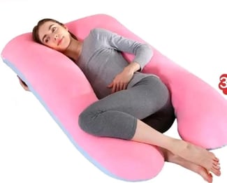 Coussin de grossesse ergonomique en forme de U pour un soutien parfait du dos, du ventre et des jambes