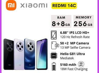 Redmi 14C, 16 Go, 256 GB, à prix réduit