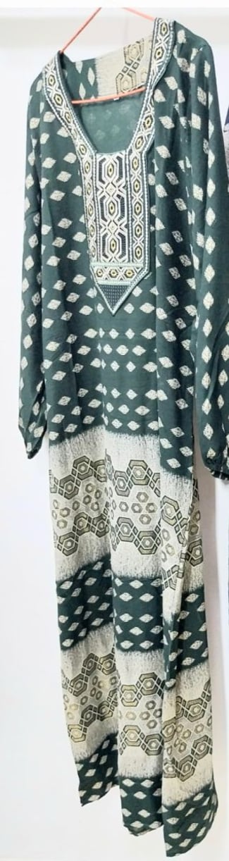 Jolie Robe Fashion à motifs Verte