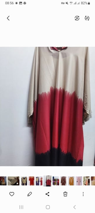 Jolie Robe Style Marocaine Tricolores Rouge