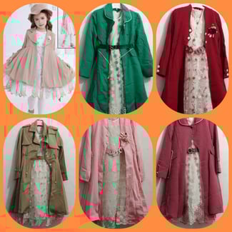 Ensembles Robes et Manteaux pour Filles - Dentelle et Broderies