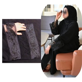 Abaya noire élégante avec dentelle - Tendance et confortable à vendre