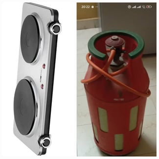 Gazinière 2 feux + bonbonne de gaz en bon état
