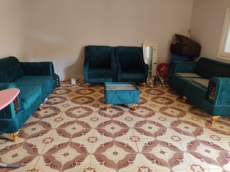 Salon complet élégant en très bon état - Couleur vert turquoise