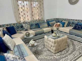 Salon marocain sur mesure, état excellent, 4m x 3,50m