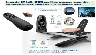 Présentateur PPT sans fil avec pointeur laser et télécommande