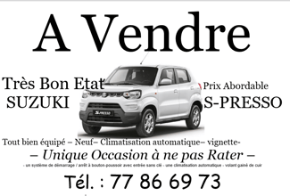 Suzuki S Presso 2018 en excellent état