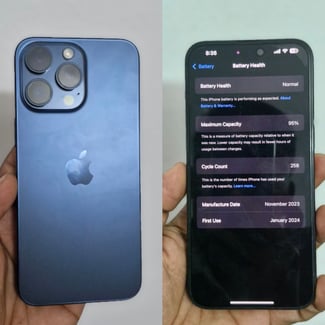 iPhone 15 Pro Max Bleu 256 Go - Comme Neuf, Batterie 95%